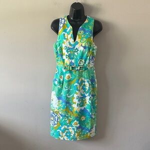 Carlisle Floral Sleeveless Dress - Green and Blue size 6